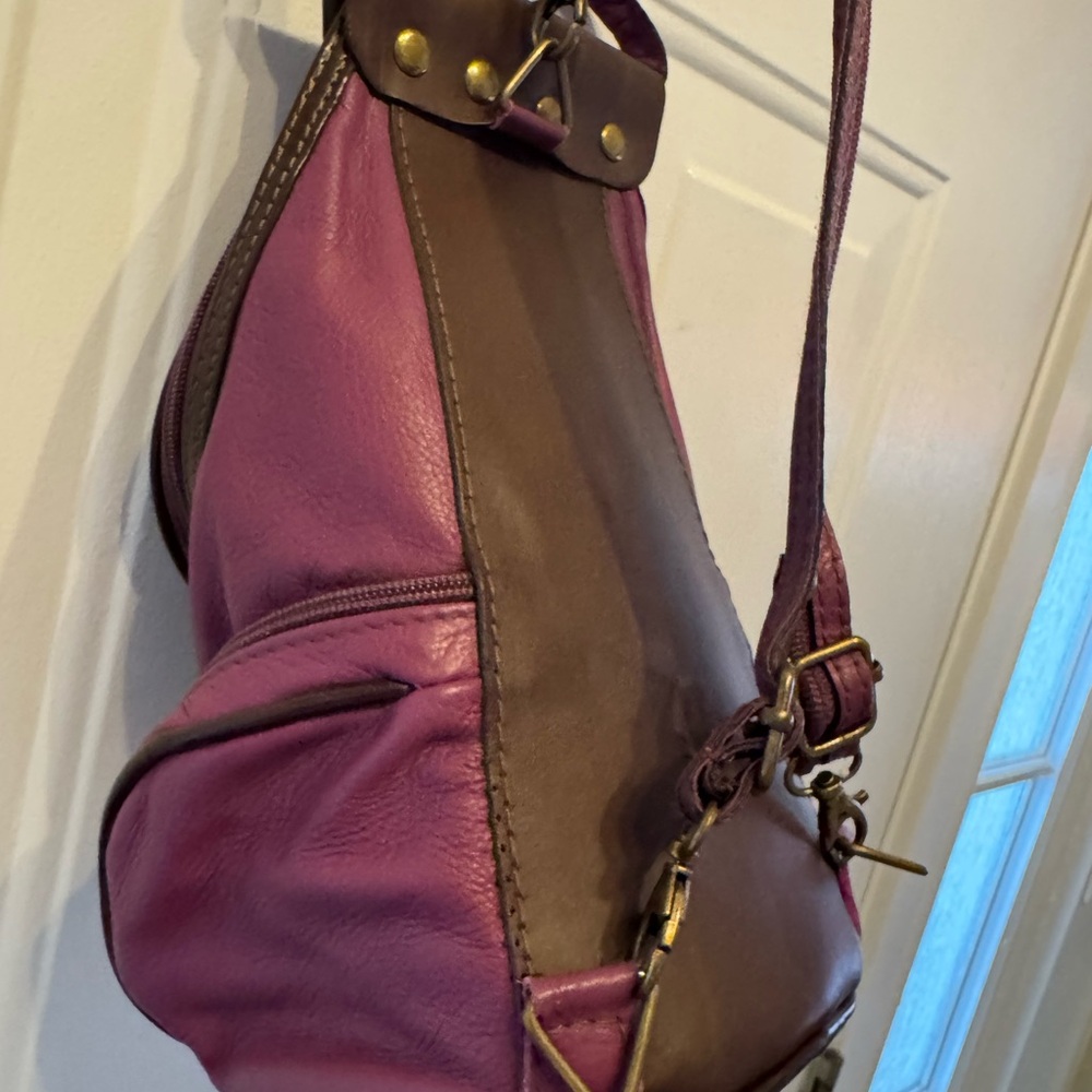 Vera Pelle Fuchsia and Chocolate Backpack - Picture 10 of 15